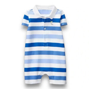 Janie & Jack | Embroidered Striped One Piece (12-18 mos) 💙